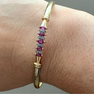 14k gold Ruby and Diamond bracelet